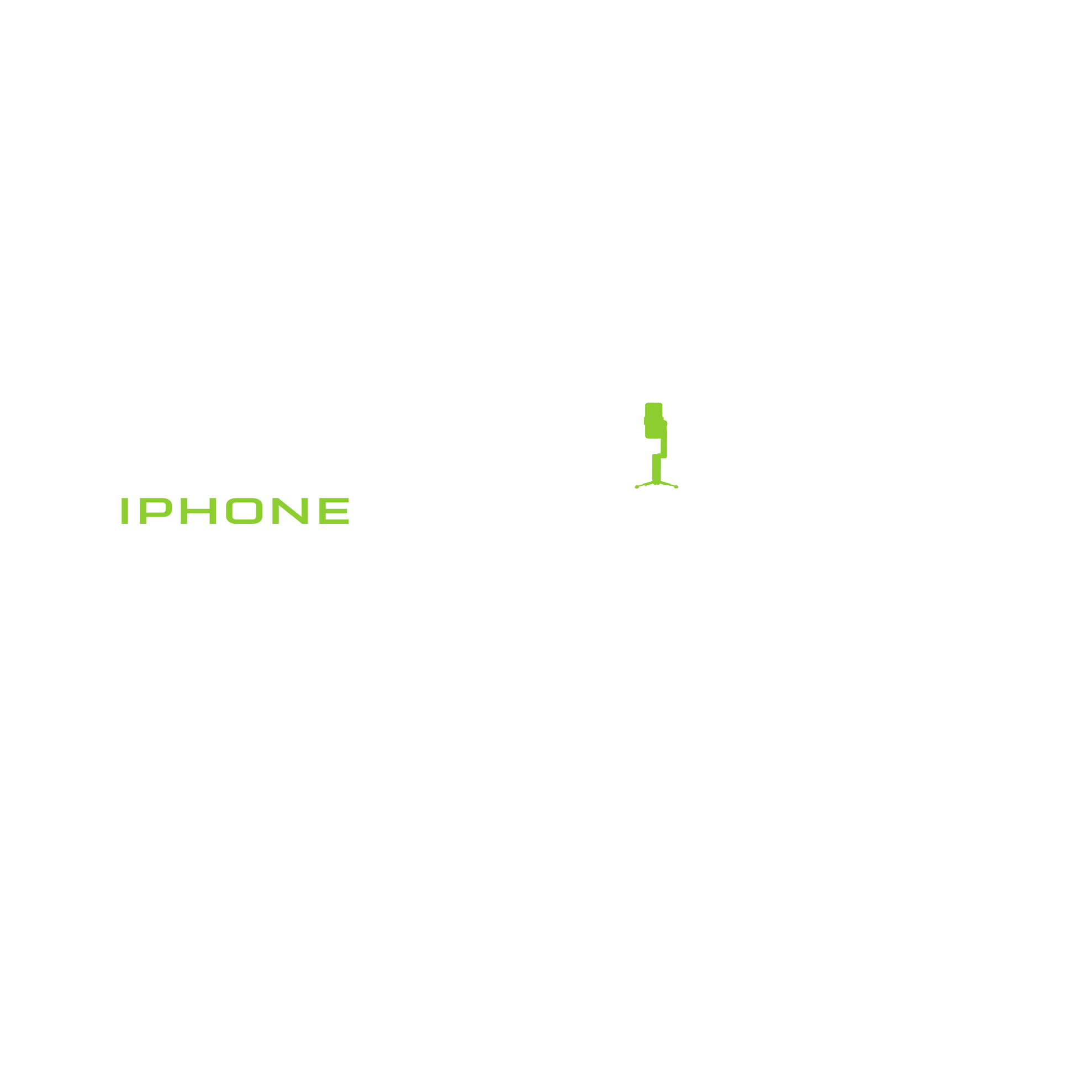 iPhone Reel Estate Pro logo (white letters, transparent — use on black card)